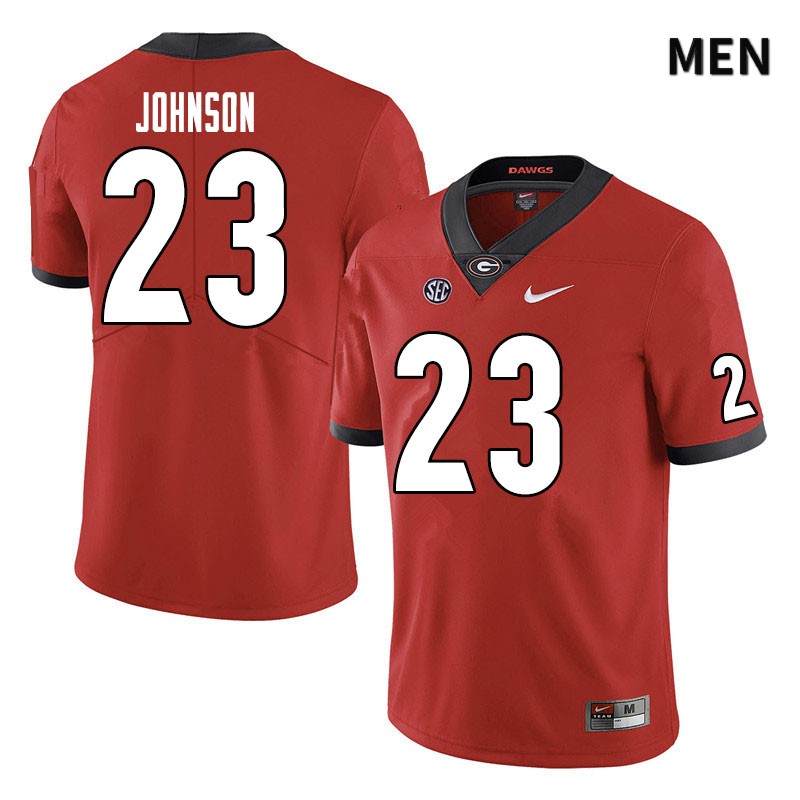 Georgia Bulldogs Men's Jaylen Johnson #23 Red Stitched College UGA Football Jersey 23KR014RJ